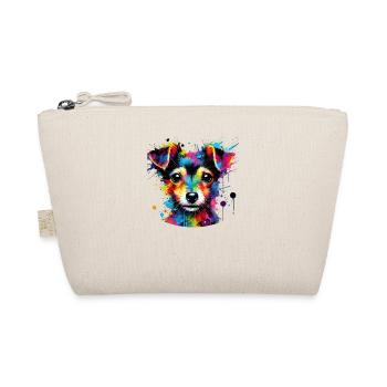 Colorful Splash Art Toy Fox Terrier American Toy - Organic Pouch - nature - Front