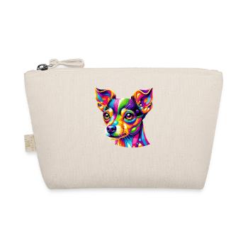 Colorful Pop Art Toy Fox Terrier American Toy - Organic Pouch - nature - Front
