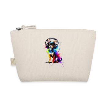 Splash Art Headphones Toy Fox Terrier American Toy - Organic Pouch - nature - Front