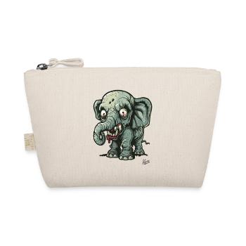 Funny Terrible Little Zombie Elephant - Organic Pouch - nature - Front
