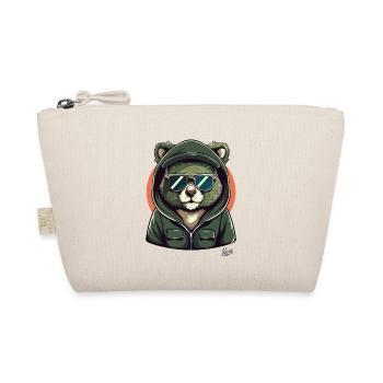 Cooler Hoodie und Sonnenbrille Koala Bär - Bio-Täschchen - Natur - Vorne
