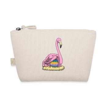 Flamingo Ostern Osterei  - Bio-Täschchen - Natur - Vorne