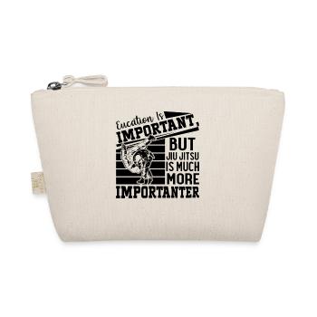 Education is important but Jiu Jitsu is much more - Organic Pouch - nature - Front
