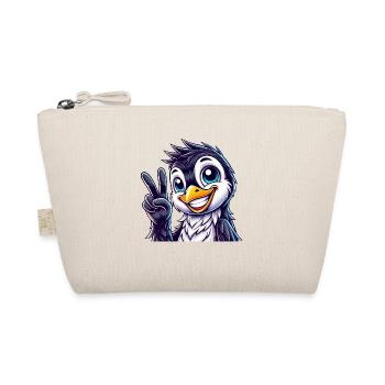 Cute Penguin Shows Teeth Joy Cartoon Peace - Organic Pouch - nature - Front