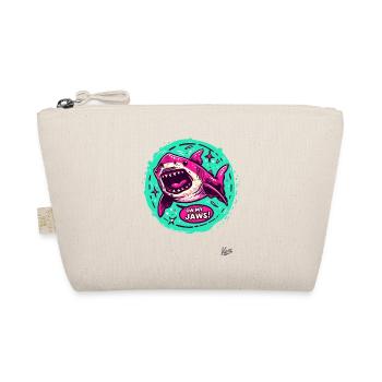 green pink shark, Oh my teeth - Organic Pouch - nature - Front