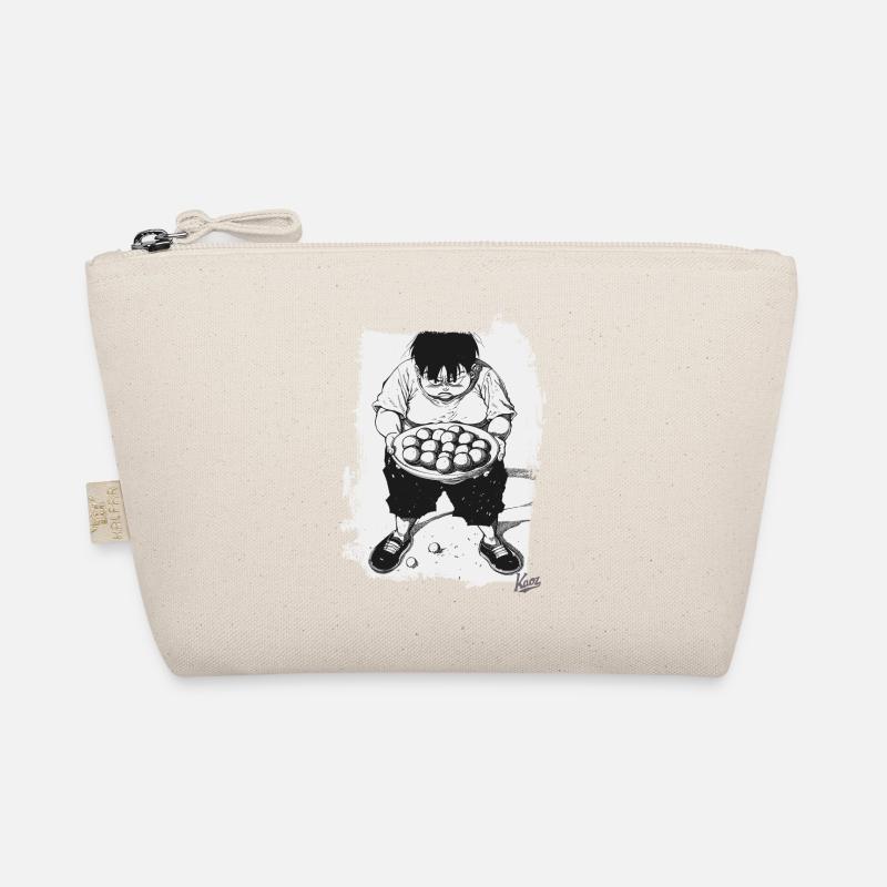 Japanischer Junge mit einer Schale Reisbällchen Bio-Täschchen