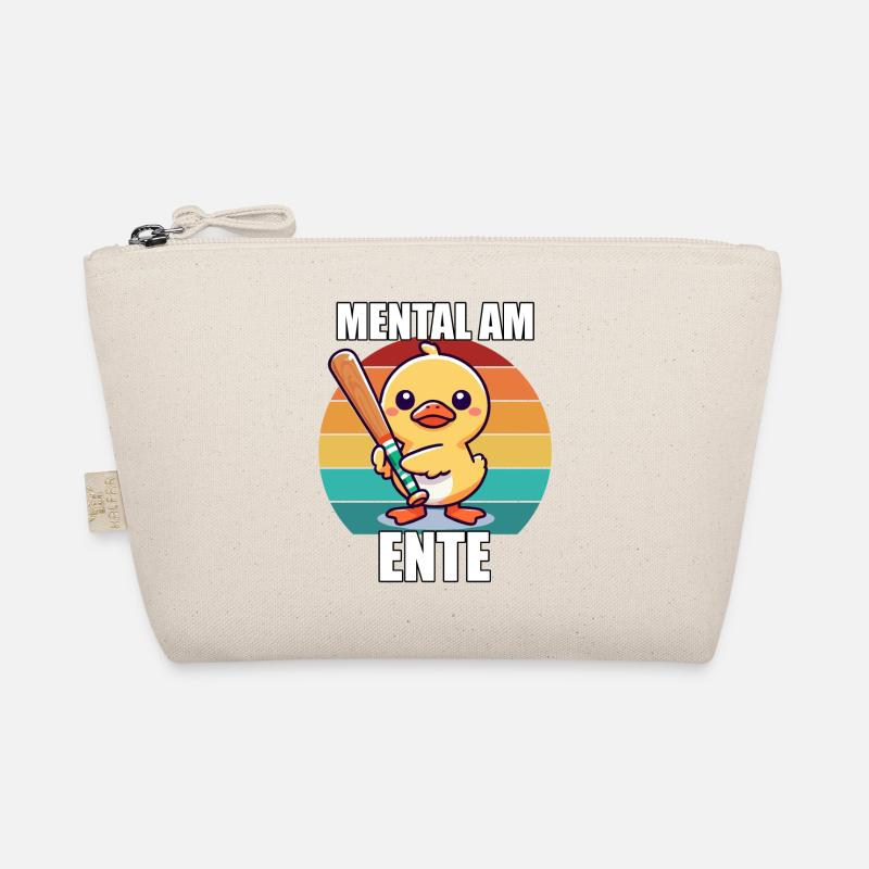 Mental Am Ende Süße Ente mit Schläger Retro - Bio-Täschchen - Natur