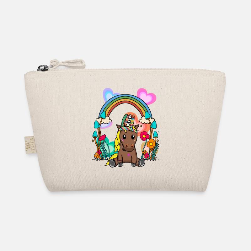 Regenbogen Pferd Pferde Kinder Kind Blumen Bio-Täschchen