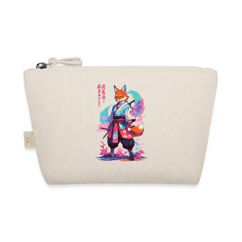 Kitsune Samurai Fuchs Aesthetic Vaporwave Stil - Bio-Täschchen - Natur - Vorne