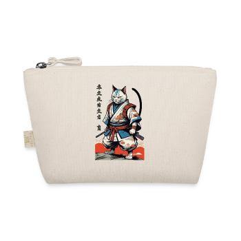 Samurai Cat Vintage Ukiyo-E Japanese - Organic Pouch - nature - Front