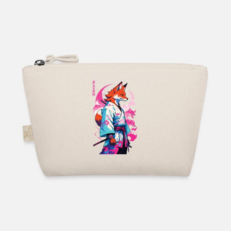 Kitsune Samurai Fox Aesthetic Vaporwave Style Organic Pouch