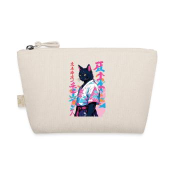 Samurai Katze Vaporwave Aesthetic Samurai Kunst - Bio-Täschchen - Natur - Vorne