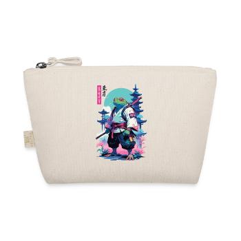 Samurai Frog Aesthetic Vaporwave Style - Organic Pouch - nature - Front