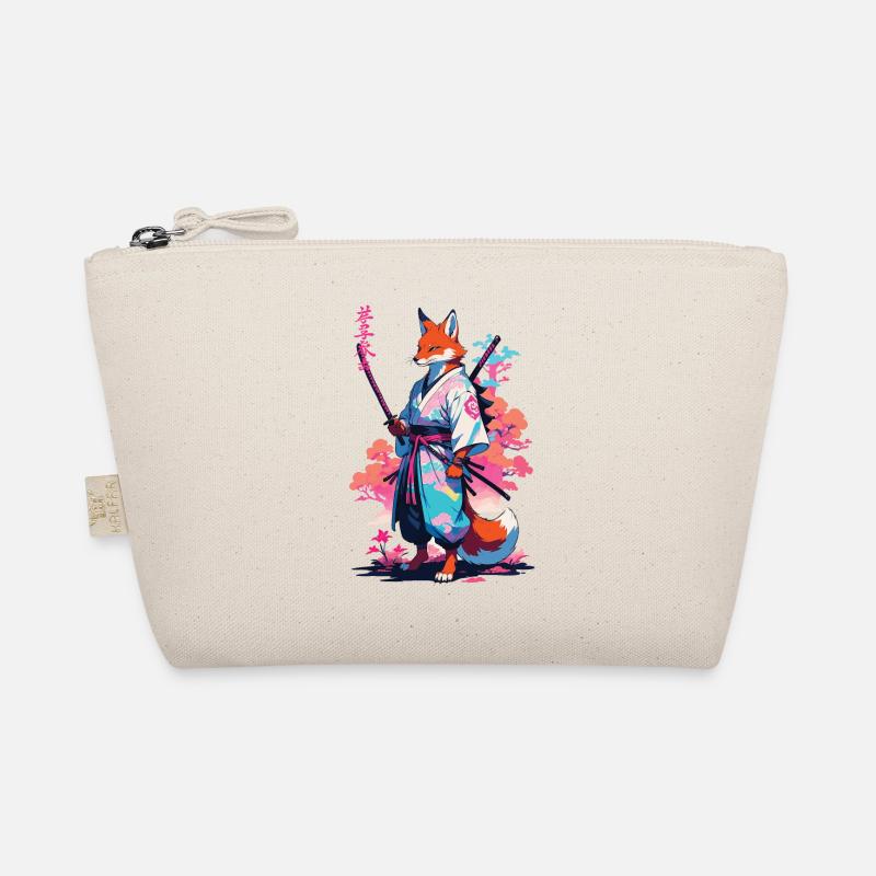 Kitsune Samurai Fuchs Aesthetic Vaporwave Stil Bio-Täschchen