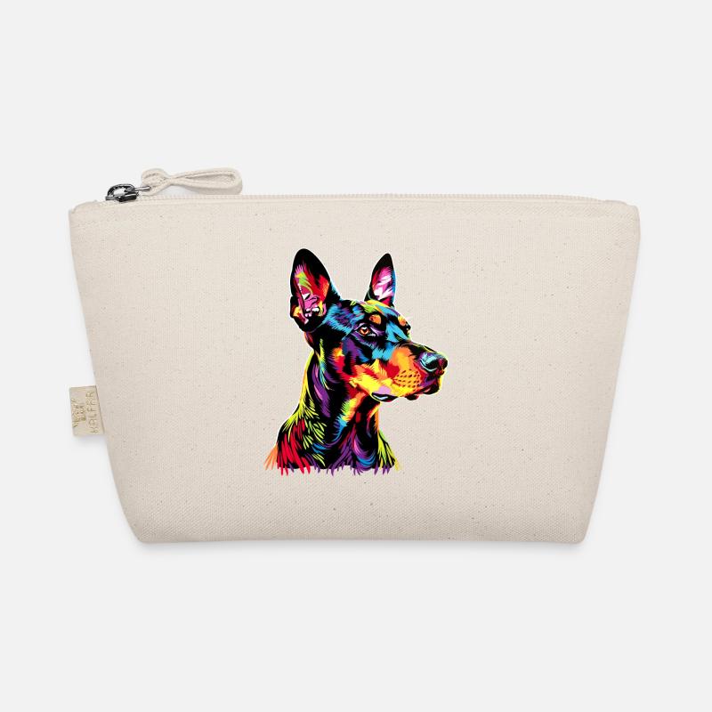 Dobermann Hund Bunte Farben Pop Art Dobermänner Bio-Täschchen