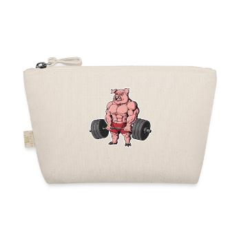 Schwein Gewichtheben Fitness-Studio - Bio-Täschchen - Natur - Vorne