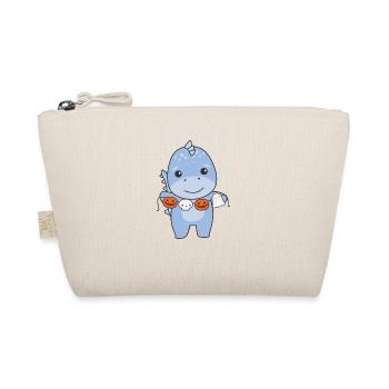 Dino Happy Halloween Pumpkin Ghost Costume - Organic Pouch - nature - Front