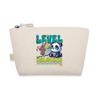 4th Birthday Level Unlocked Gaming Panda - Organic Pouch - nature - Front
