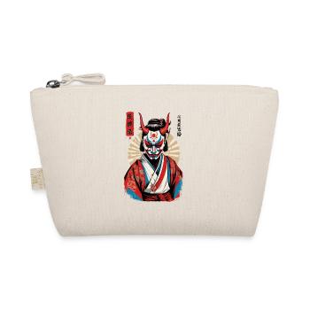 Oni Demon Mask Japanese Samurai Artwork - Organic Pouch - nature - Front