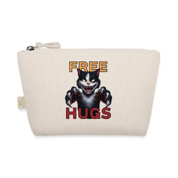 Funny Hugs For Free Horror Fierce Cat Humor - Organic Pouch - nature - Front