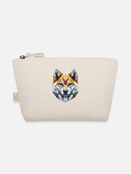 Geometrische Kunst Japanisch Shiba Inu - Bio-Täschchen - Natur