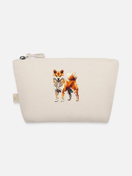 Geometrische Kunst Japanisch Shiba Inu - Bio-Täschchen - Natur