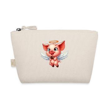 Pig angel with wings and halo on - Organic Pouch - nature - Front