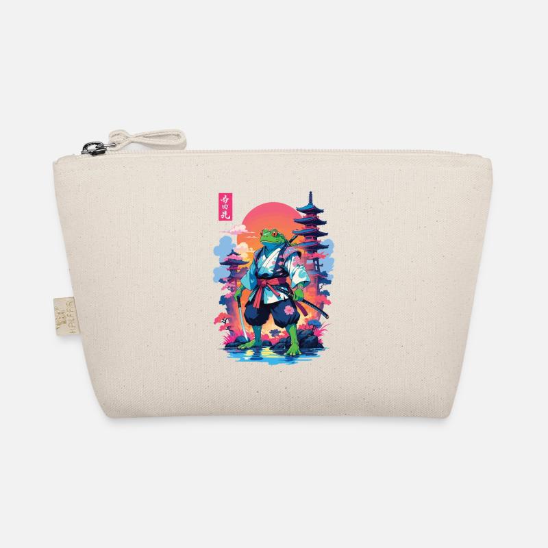 Samurai Frosch & Aesthetic Vaporwave Stil Bio-Täschchen