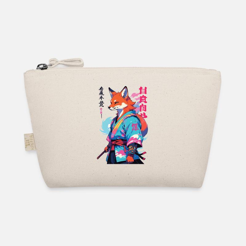 Kitsune Samurai Fuchs Aesthetic Vaporwave Stil Bio-Täschchen
