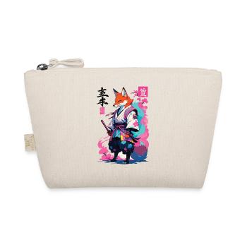 Kitsune Samurai Fuchs Aesthetic Vaporwave Stil - Bio-Täschchen - Natur - Vorne