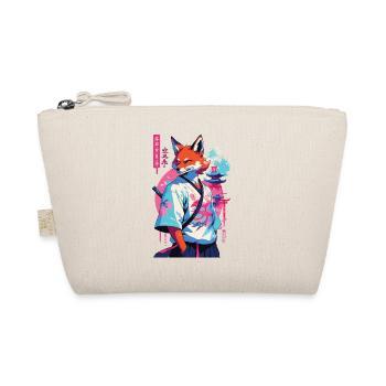 Kitsune Samurai Fuchs Aesthetic Vaporwave Stil - Bio-Täschchen - Natur - Vorne