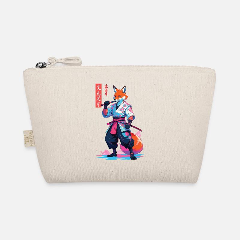 Kitsune Samurai Fuchs Aesthetic Vaporwave Stil Bio-Täschchen