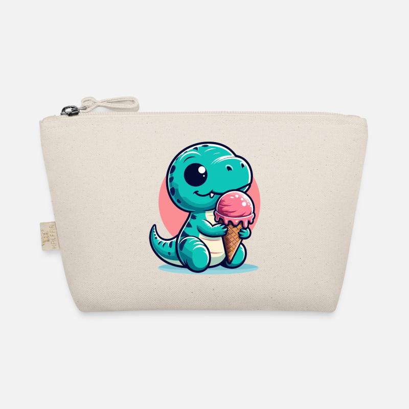 Süßer T-Rex mit Eis Dinosaurier Geschenk Bio-Täschchen