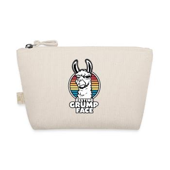 Resting Grump Face Llama Funny Retro Rainbow - Organic Pouch - nature - Front