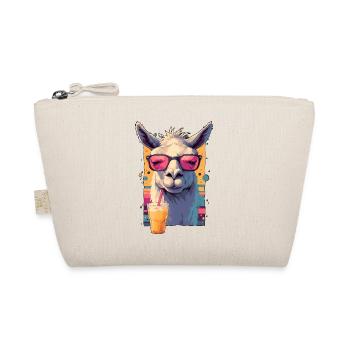 Cool Llama Resting Grump Face Funny Retro Design - Organic Pouch - nature - Front