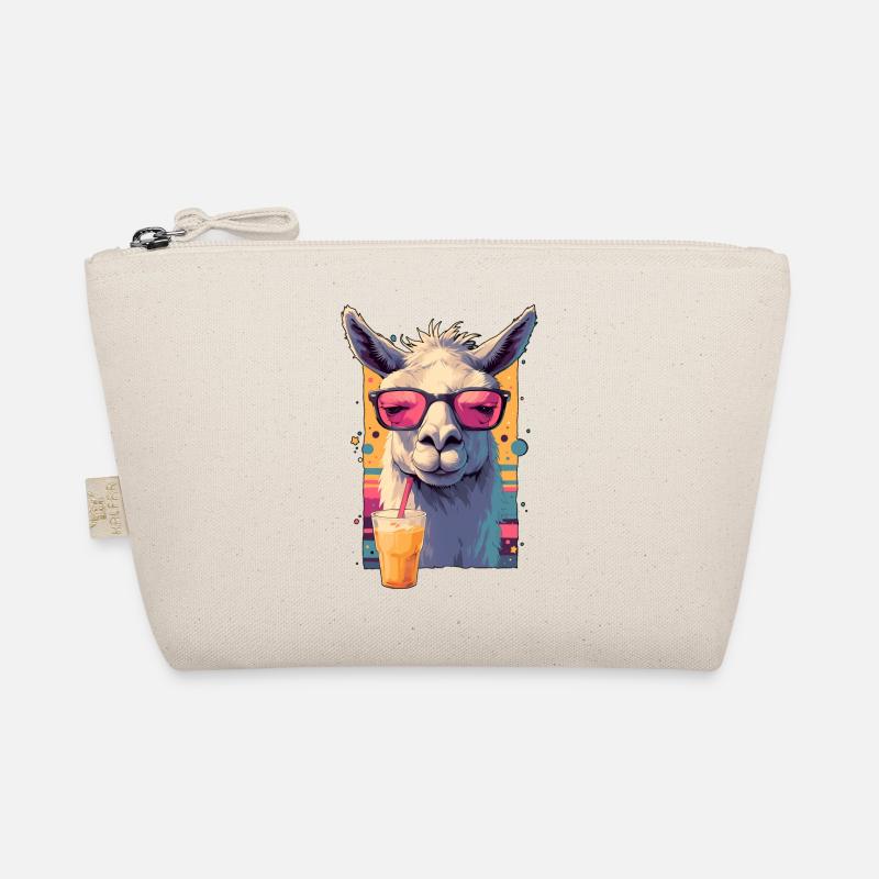 Cool Llama Resting Grump Face Funny Retro Design Organic Pouch