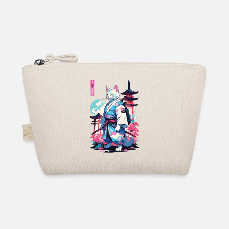Chat Samouraï Vaporwave Esthétique Style Japon Trousse biologique