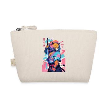 Samurai Löwe Aesthetic Vaporwave Stil - Bio-Täschchen - Natur - Vorne