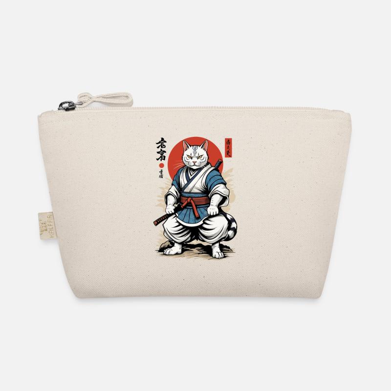 Chat Samouraï Vintage Ukiyo-E Design Japonais Trousse biologique
