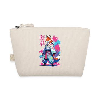 Kitsune Samurai Fuchs Aesthetic Vaporwave Stil - Bio-Täschchen - Natur - Vorne