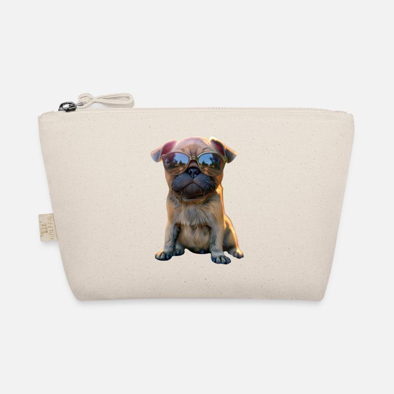 Mops Beige Hunde Liebe Carlin Kleiner Süßer Mops Bio-Täschchen