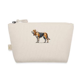 Geometrische Strichzeichnung Bloodhound Bloodhounds St. - Bio-Täschchen - Natur - Vorne