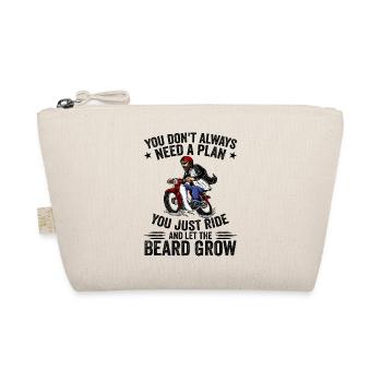 Motorcycle Beard Biker Full Beard Bike Rocker - Organic Pouch - nature - Front