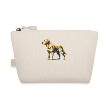 Geometric Line Art Labrador Retriever Lab Dog - Organic Pouch - nature - Front