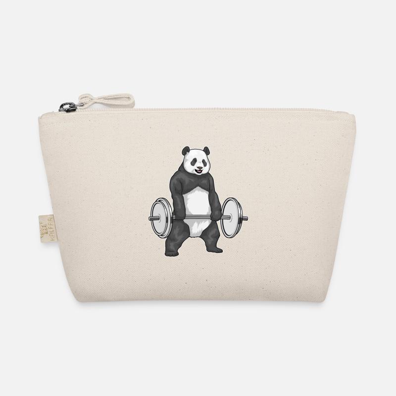Panda Bodybuilder Barbell Bodybuilding - Trousse biologique - nature