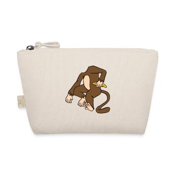 Monkey Body Holding A Banana Funny Ape Primate - Organic Pouch - nature - Front