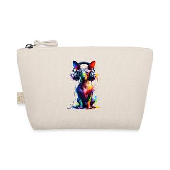 Colorful Splash Art Headphones Peruvian Hairless - Organic Pouch - nature - Front