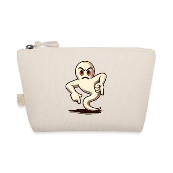 Cool Ghost Gives Thumbs Down Funny Halloween - Organic Pouch - nature - Front