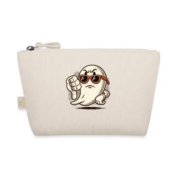 Cool Ghost Gives Thumbs Down Scary Spooky Season - Organic Pouch - nature - Front