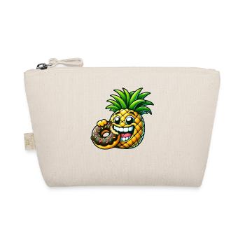 Lustiger Ananas Donut Cartoon Fruchtig Süßes Desig - Bio-Täschchen - Natur - Vorne